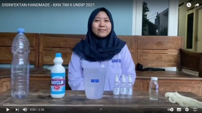 Menghemat Biaya, Mahasiswa KKN TIM II UNDIP 2021 Berikan Tips Membuat Disinfektan Handmade