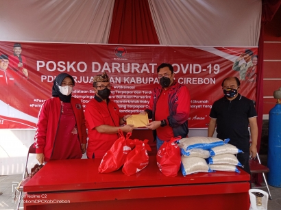Ono Surono Anggota DPR-RI Kunjungi Posko Darurat Covid-19 PDI Perjuangan Kab. Cirebon