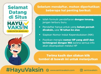 Pendaftaran Vaksin Covid-19 bagi Warga Kabupaten Bandung