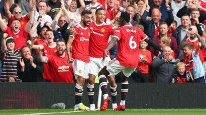 Hattrick Bruno Fernandez dan 4 Assist Pogba Membawa Kemenangan Perdana untuk Manchester United