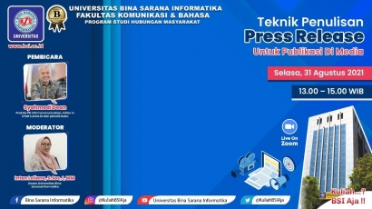 UBSI Tegal Mengikuti Webinar Teknik Penulisan Press Release untuk Publikasi di Media