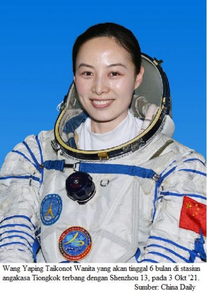 Trio Perjalanan Luar Angkasa Shenzhou 13 Salah Satu Taikonot Wanita