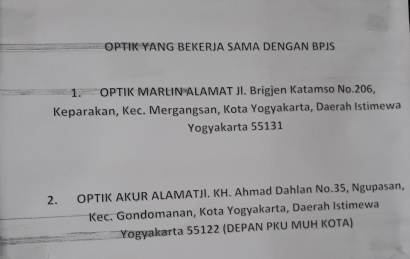 Pengalaman Klaim Kacamata dengan BPJS di Yogyakarta