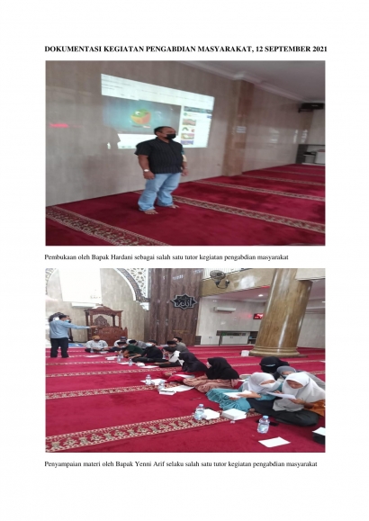 Pelatihan Menulis Cerita Pendek Berbahasa Inggris Melalui Youtube di Mesjid Al-Muttaqin