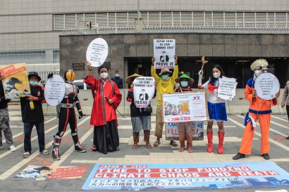 Foto: Aksi Krisis Iklim di Kedutaan Besar Jepang, Jakarta Pusat