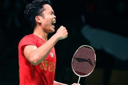 Sempat "Nge-prank", Ginting Sumbang Poin Pertama untuk Indonesia di Final Piala Thomas