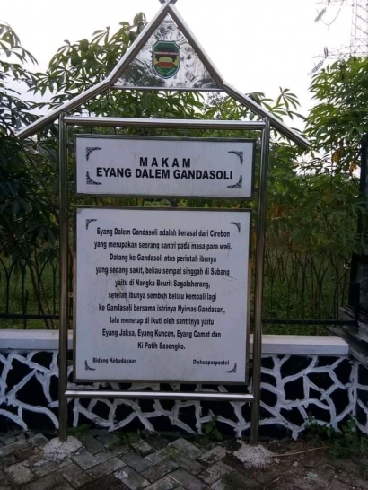Sejarah Situs Cagar Budaya dan Benda Cagar Budaya Eyang Dalem Gandasoli