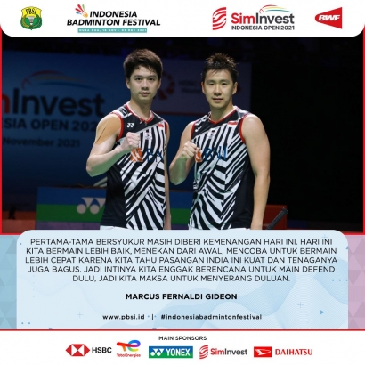 The Minions Berhasil Meraih Final Indonesia Open, Pramudya/Yeremia Qualified World Tour Final