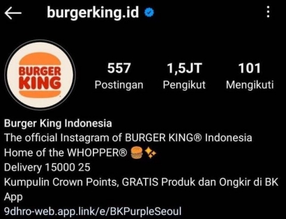 Menilik Bagaimana Burger King Indonesia Mengelola Akun Instagramnya @Burgerking.id