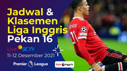 Jadwal Siaran Langsung Liga Inggris Malam Ini Live SCTV, 11-12 Desember 2021