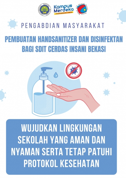 Pengabdian Masyarakat MahasiswaUM dalam Rangka Pembuatan Hand Sanitizer dan Disinfektan 
