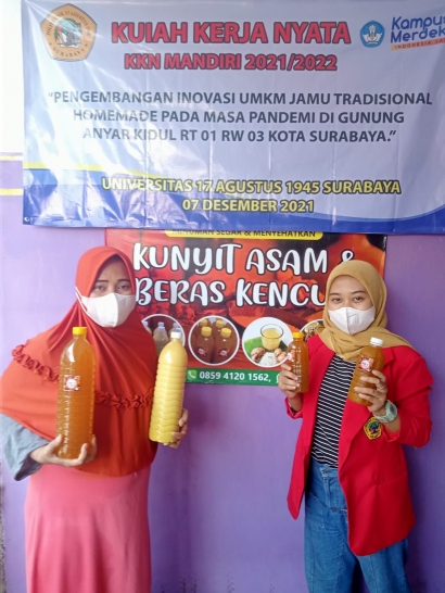 KKN Mandiri Untag Surabaya 2021 Pengembangan Inovasi UMKM Jamu Tradisional Homemade