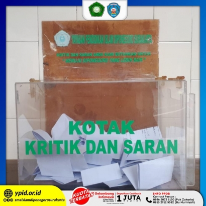 Kotak Aspirasi Sebagai Sarana Refleksi Diri untuk Peningkatan Mutu Pelayanan SMA Islam Diponegoro Surakarta