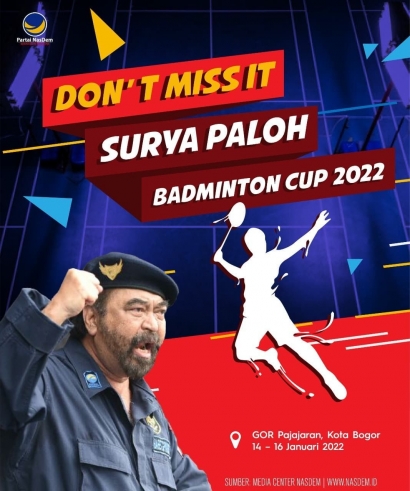 400 Atlet Siap Memperebutkan Surya Paloh Badminton Cup 2022