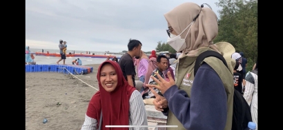 Pejuang Muda Kabupaten Tegal Sosialisasikan 5M di Tempat Wisata Pantai Alam Indah (Pai) Tegal