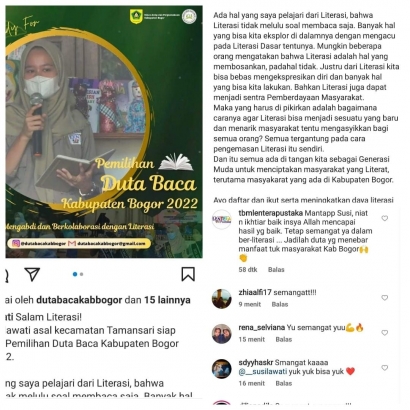 Wali Baca Taman Bacaan, Ikut Ajang Pemilihan Duta Baca Kabupaten Bogor 2022