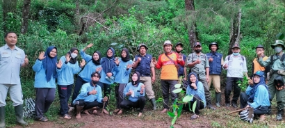 Tim KKN MIT-DR 13 Kelompok 53: Guna Menjaga Konservasi Hutan Lindung Gunung Prahu, Berpartisipasi dalam Gerakan Tanam Pohon Serentak HUT ke-7 SAR Macan Prau