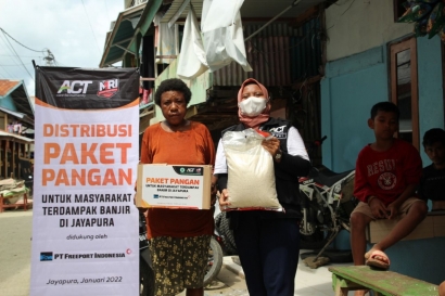 PT Freeport Indonesia Bersama ACT Jakarta Selatan Gelar Aksi Peduli Banjir Jayapura