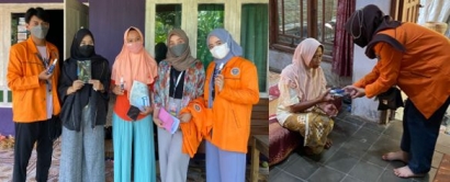 Lawan Omicron, KKN UAD Unit IX.B.2 Bagikan Masker dan Handsanitizer serta Melakukan Fogging Desinfektan di Dusun Bungkus, Parangtritis