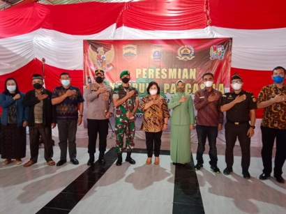 Dandim 0205/TK Letkol INF Benny Angga bersama Forkopimda Kabupaten Karo Resmikan Kampung Pancasila
