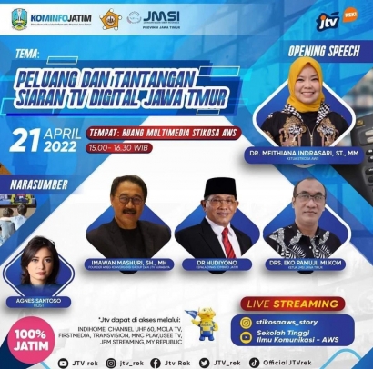 Webinar Opening Speech Stikosa-AWS "Peluang dan Tantangan Siaran TV Digital Jawa Timur"