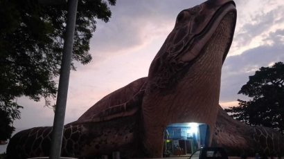 Mengunjungi Kura-kura Raksasa di Pantai Kartini
