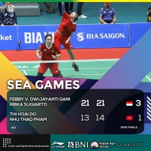 Gambar Artikel Badminton SEA Games 2021: Taklukkan Tuan Rumah, Tim Putri Melenggang ke Final