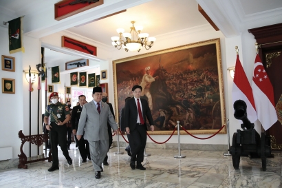 Menhan Prabowo Bertemu Menkeu Singapura di Kementerian Pertahanan