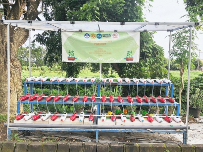 Pembuatan Instalasi Hidroponik Sederhana oleh Kelompok 4 KKN Tematik MBKM UPN "Veteran" Jawa Timur