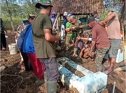 Kearifan Lokal Kerja Bakti di Makam Prajurit Jatiloyo Kartikajaya