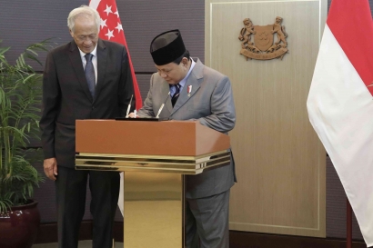 Bahas Kuliatas SDM Pertahanan, Menhan Prabowo Bertemu Menhan Singapura