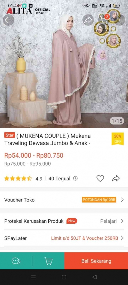Mukena 2 in 1 traveling dewasa terbaru murah 2022 By ALITA