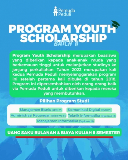 Yayasan Pemuda Peduli Kembali Membuka Program Youth Scholarship bagi Lulusan SMA/SMK