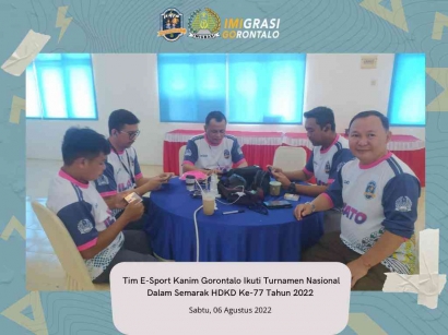 Tim E-Sport Kanim Gorontalo Ikuti Turnamen Nasional Dalam Semarak Hari Dharma Karya Dhika Ke-77 Tahun 2022