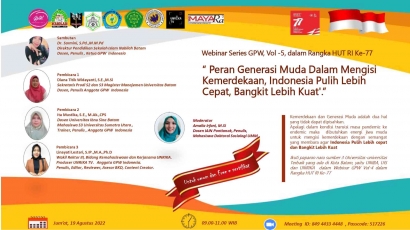 Meriahkan Hari Kemerdekaan, GPW Indonesia Gelar Webinar Peran Generasi Muda Dalam Mengisi Kemerdekaan