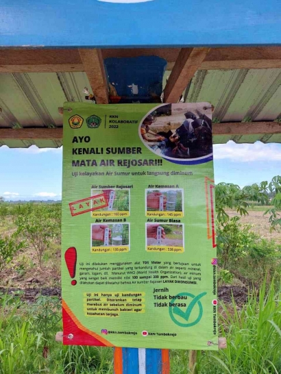 Pengenalan Sumber Mata Air Rejosari Melalui Pemasangan Media Edukasi untuk Masyarakat Desa Tembokrejo