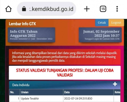 Info GTK 2022 Sudah Bisa di Cek, Status Validasi Uji Coba