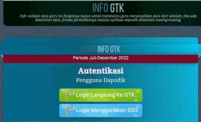 Cara Login Info GTK Terbaru 2022, Akun Dapodik dan PTK Datadik