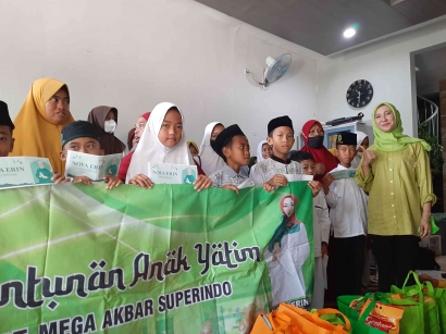 Bahagiakan Keluarga Yatim, PT MEGAS Beri Santunan dan Paket Sembako