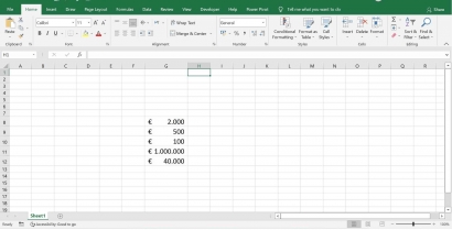 Tambahkan Tanda Euro dengan Mudah di Microsoft Excel