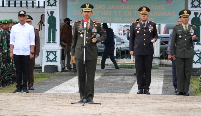 Dandim 0205/Tanah Karo Letkol Inf benny Angga Pimpin Ziarah Nasional HUT Ke 77 TNI di TMP Kabanjahe