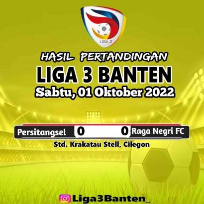 Persitangsel Berbagai Angka dengan Raga Negri FC di Liga 3 Zona Banten