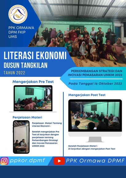 PPK Ormawa DPM FKIP UMS Gelar Workshop Literasi Ekonomi Dengan Tema "Perkembangan Strategi dan Inovasi Pemasaran UMKM 2022" di Dusun Tangkilan Desa Karangmojo, Tasikmadu Karanganyar