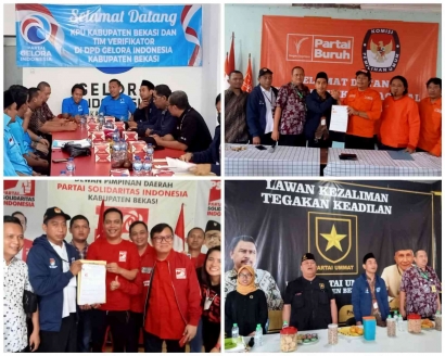 KPU Bekasi Verfak Empat Parpol di Hari Pertama