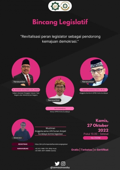 Selenggarakan Bincang Legislatif: SEMA UIN Sunan Ampel Surabaya Hadirkan Akademisi dan Praktisi