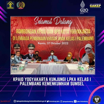 KPAID Yogyakarta Kunjungi LPKA Kelas I Palembang Kemenkumham Sumsel