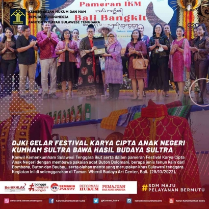 Kanwil Kemenkumham Sultra Menghadirkan Karya Budaya Sultra pada Pagelaran Festival Karya Cipta Anak Negeri