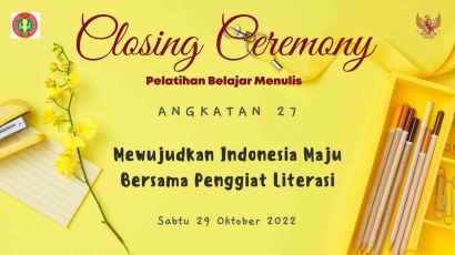 Closing Ceremony Kelas Belajar Menulis PGRI Gelombang 27