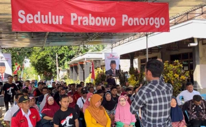 Ratusan Simpatisan di Ponorogo Dukung Prabowo Jadi Presiden 2024