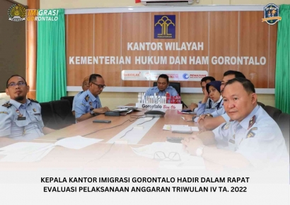 Kapala Kantor Imigrasi Gorontalo Hadir dalam Rapat Evaluasi Pelaksanaan Anggaran Triwulan IV TA. 2022